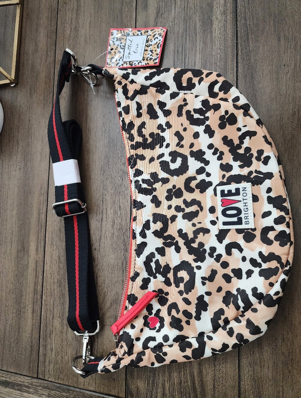 Brighton Leopard Print Belt Bag/crossbody - Pink/Black, Nylon-NWTs